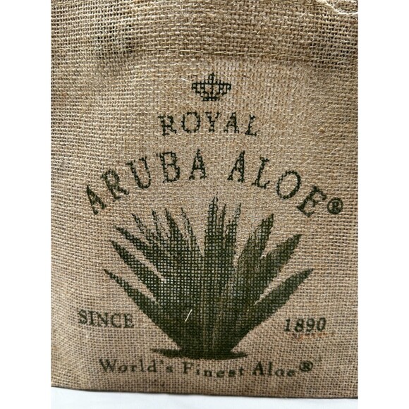 NEW Genuine Royal Aruba Aloe Burlap & Canvas Tote/Gift Bag w Logo - 10x9x6"- NWT - Picture 10 of 14